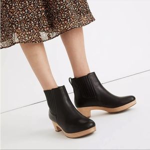 Madewell Black Leather Clog Boots/Booties, Size 6.5